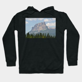 Castle Mountain Banff National Park Digital Painting Hoodie